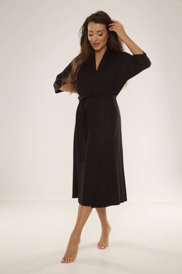 Chalatas Visa Long ♥ Black, M dyd. - Image 3