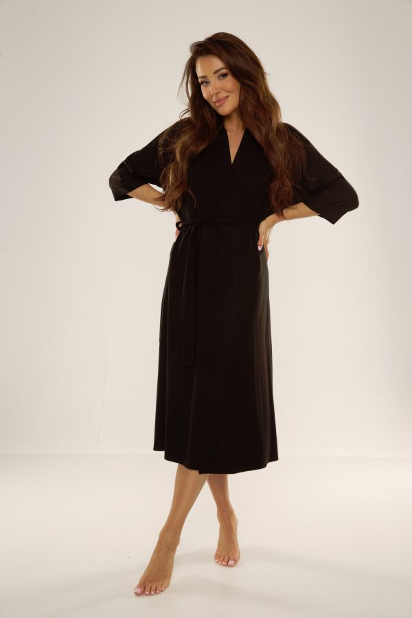 Chalatas Visa Long ♥ Black, M dyd. - Image 5
