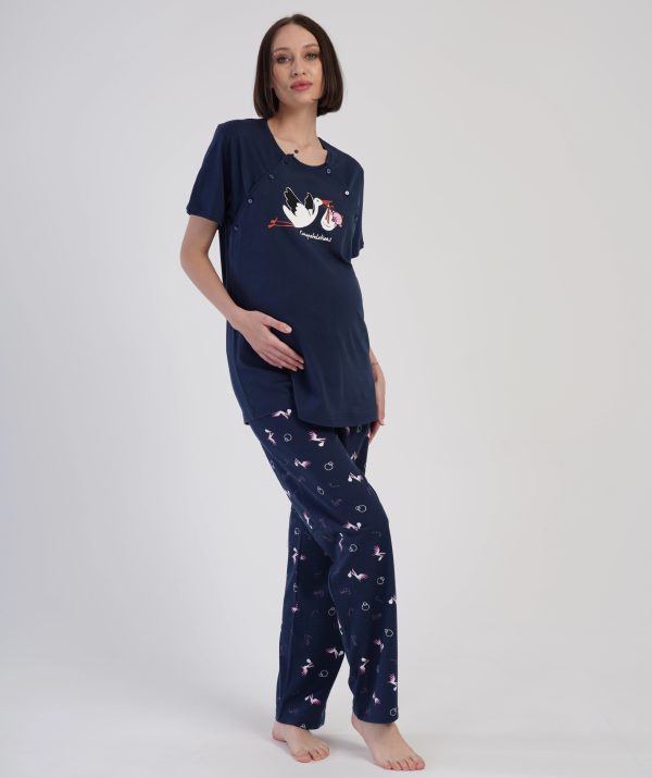 Pižama Congrats Mom ♥ Dark Blue, S dyd. - Image 5