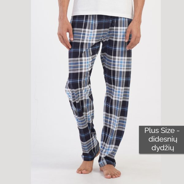 Vyriškos kelnės miegui Blue ♂ Plus Size, 4XL dyd.