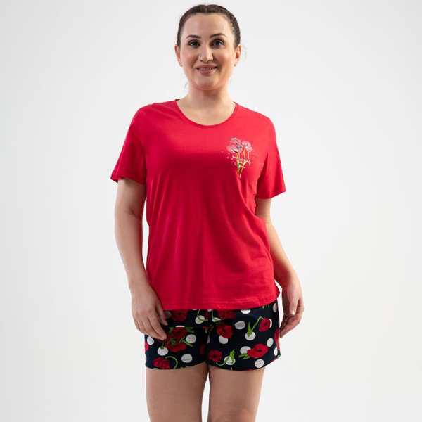 Pižama Aguona Red ♥ Plus Size